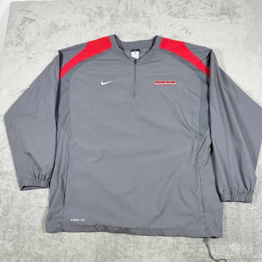 Nike Mens XL Windbreaker Wabash College Football Storm-Fit Grey 359725-256